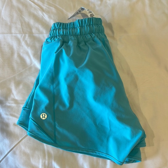 lululemon athletica Shorts Rare Lulu Electric Turquoise Hotty Hots